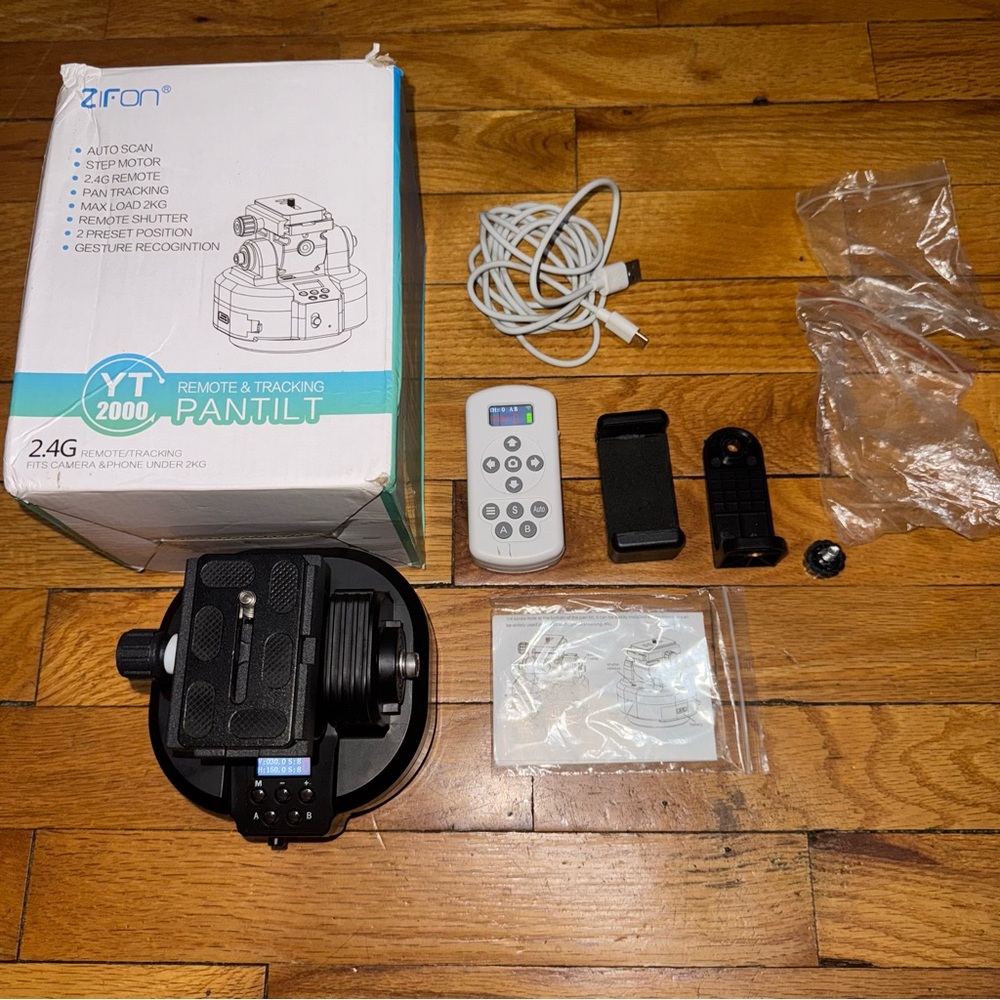 ZTFON YT-2000 Auto Motorized Rotate Panoramic Head, Remote Control, Camera/Phone